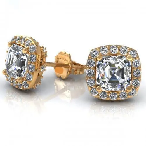 0.45-2.20 CT Round & Ascher Cut Diamonds - Stud Earrings