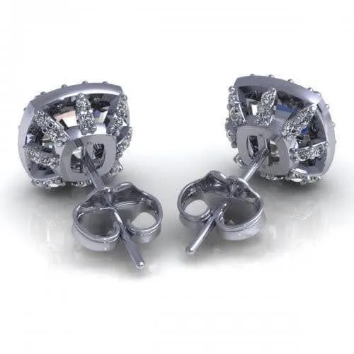 0.45-2.20 CT Round & Ascher Cut Diamonds - Stud Earrings