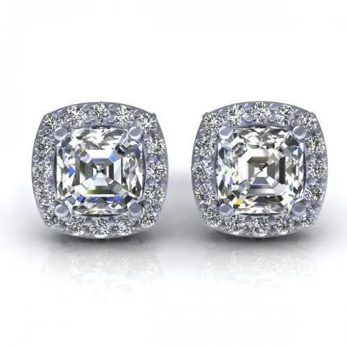 0.45-2.20 CT Round & Ascher Cut Diamonds - Stud Earrings