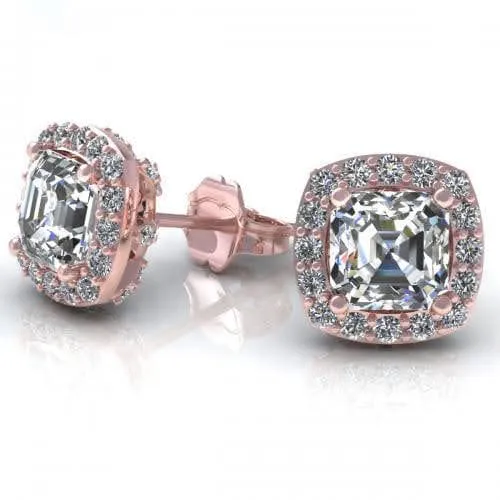 0.45-2.20 CT Round & Ascher Cut Diamonds - Stud Earrings