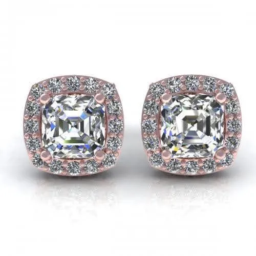 0.45-2.20 CT Round & Ascher Cut Diamonds - Stud Earrings