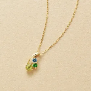 10K Multicolor Twisted Line Necklace (Yellow Gold)