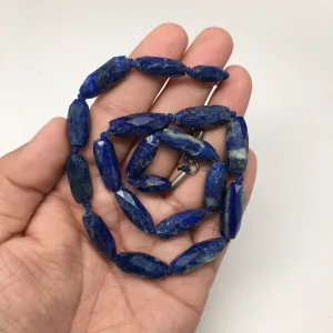 37.3 Grams 100% NATURAL Faceted Lapis Lazuli Beads Strand from Afghanistan, FB11