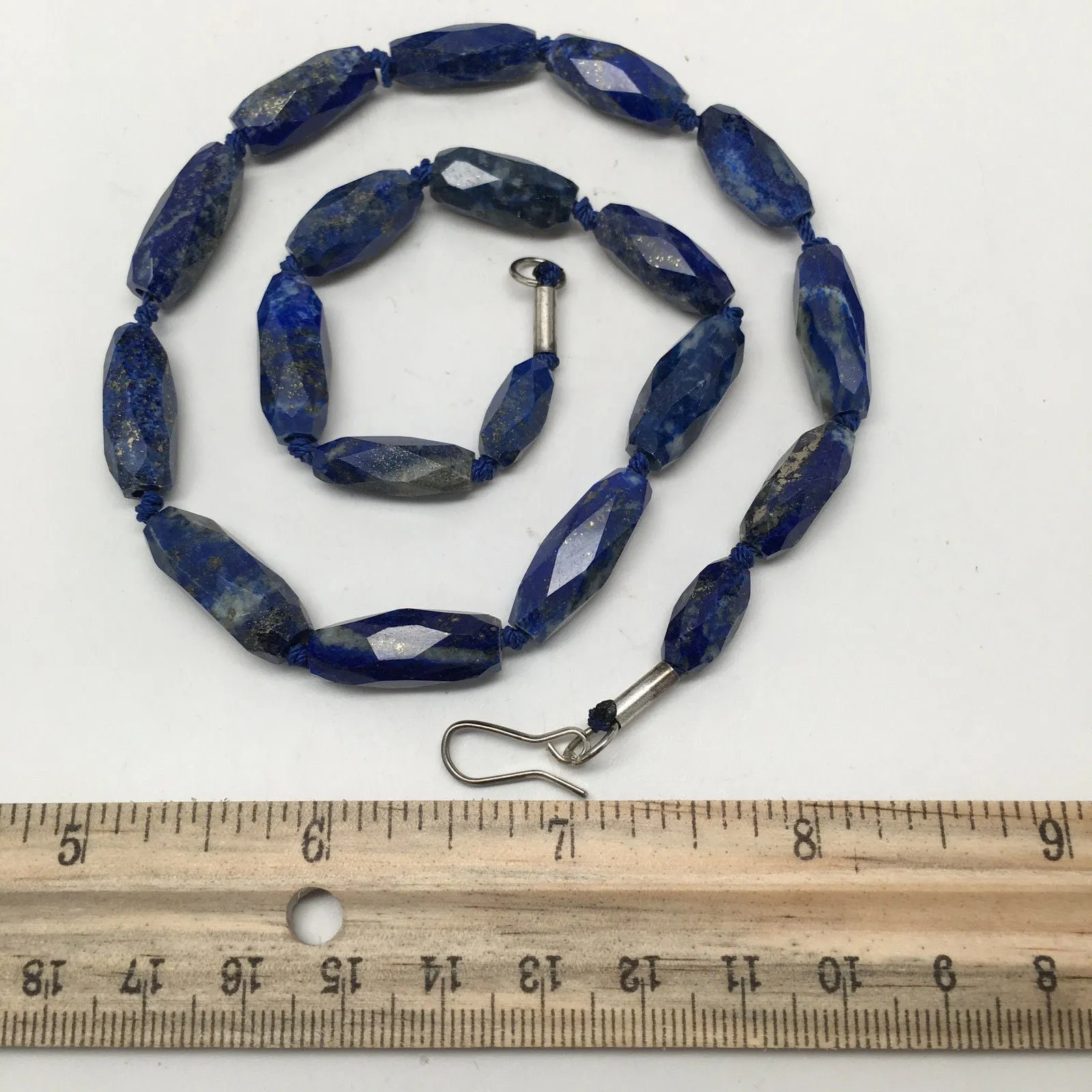 37.3 Grams 100% NATURAL Faceted Lapis Lazuli Beads Strand from Afghanistan, FB11