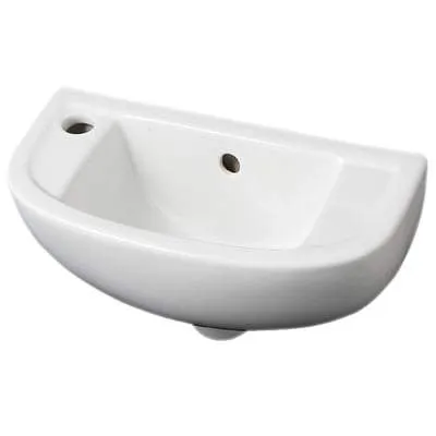 45cm Slim Line Basin 1 Tap Hole in Alpine White