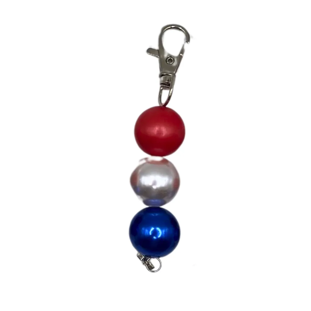4th of July Beaded Charm