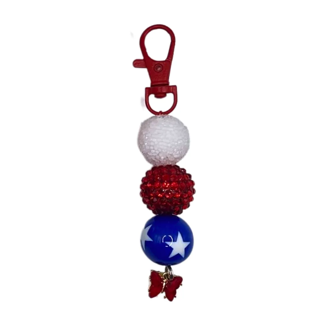 4th of July Beaded Charm