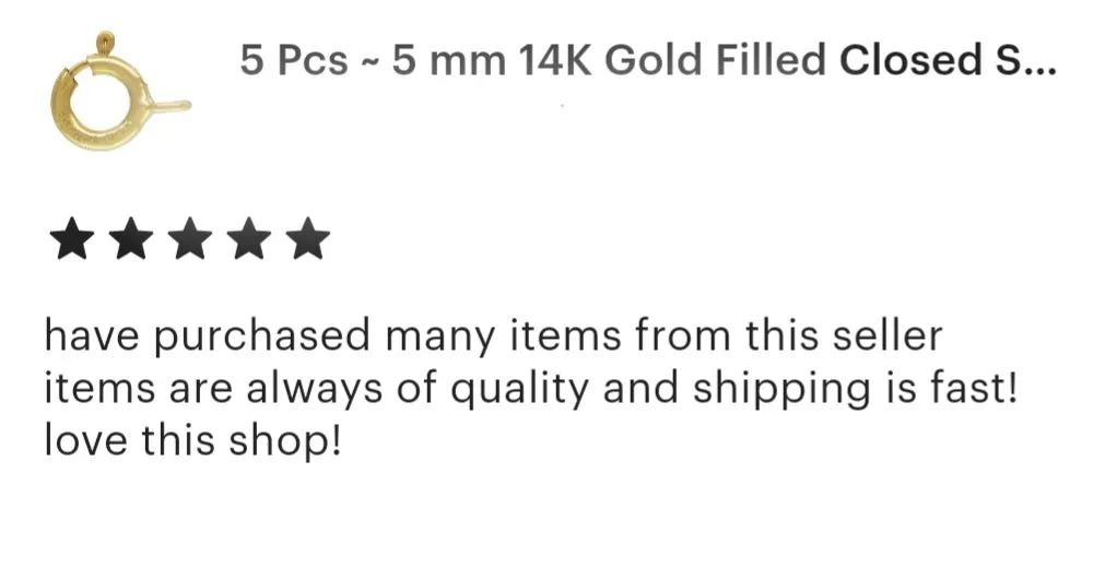 5 mm Closed 14K Gold Filled Spring Ring / 5 Pieces