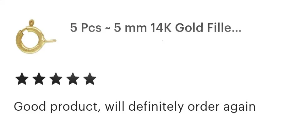 5 mm Closed 14K Gold Filled Spring Ring / 5 Pieces
