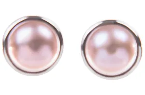 8mm Purple Freshwater Pearl with Sterling Silver Stud Earring