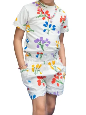 Abril Flores Mil - Girls Side Pocket Shorts