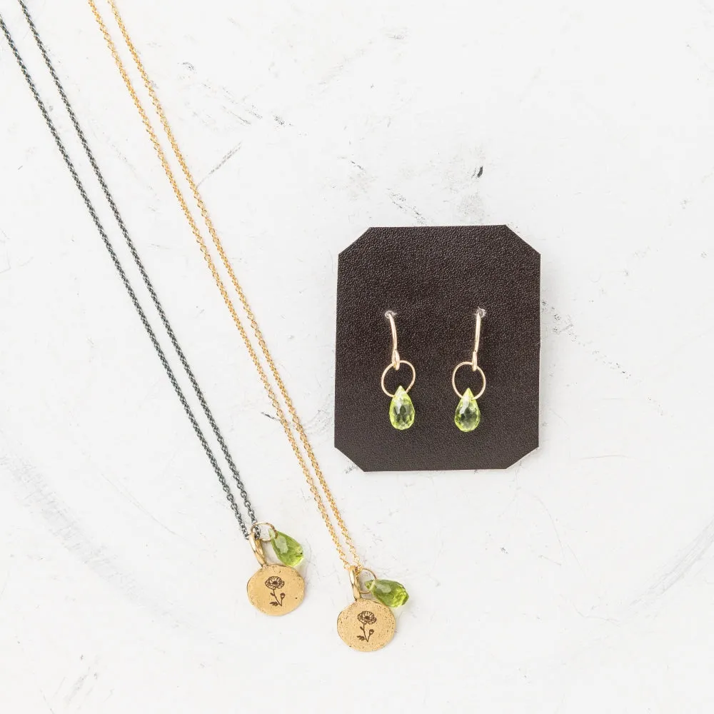 August Birth Flower Necklace: Poppy
