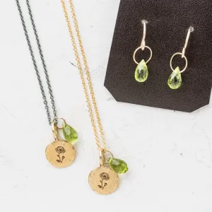 August Birth Flower Necklace: Poppy