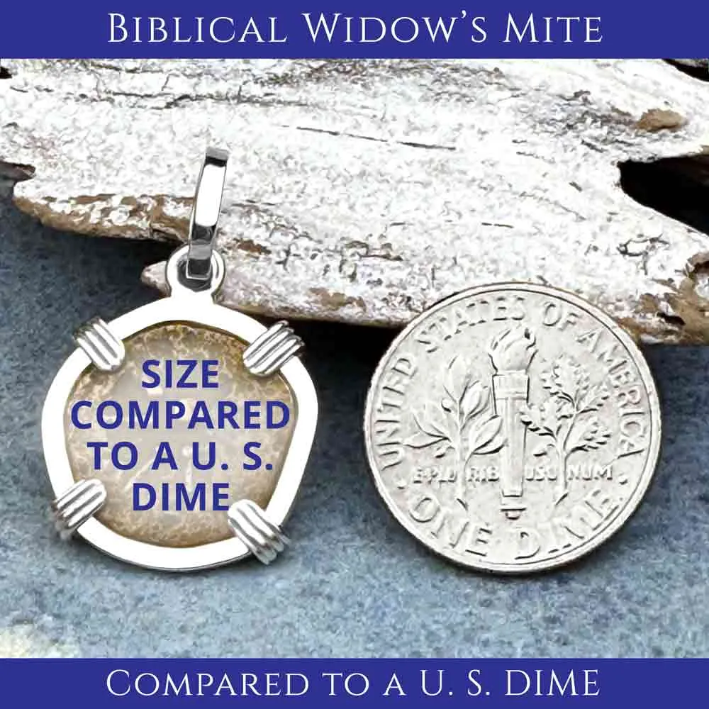 Biblical Widow's Mite 14K Gold and Sterling Silver Pendant | Artifact #3709