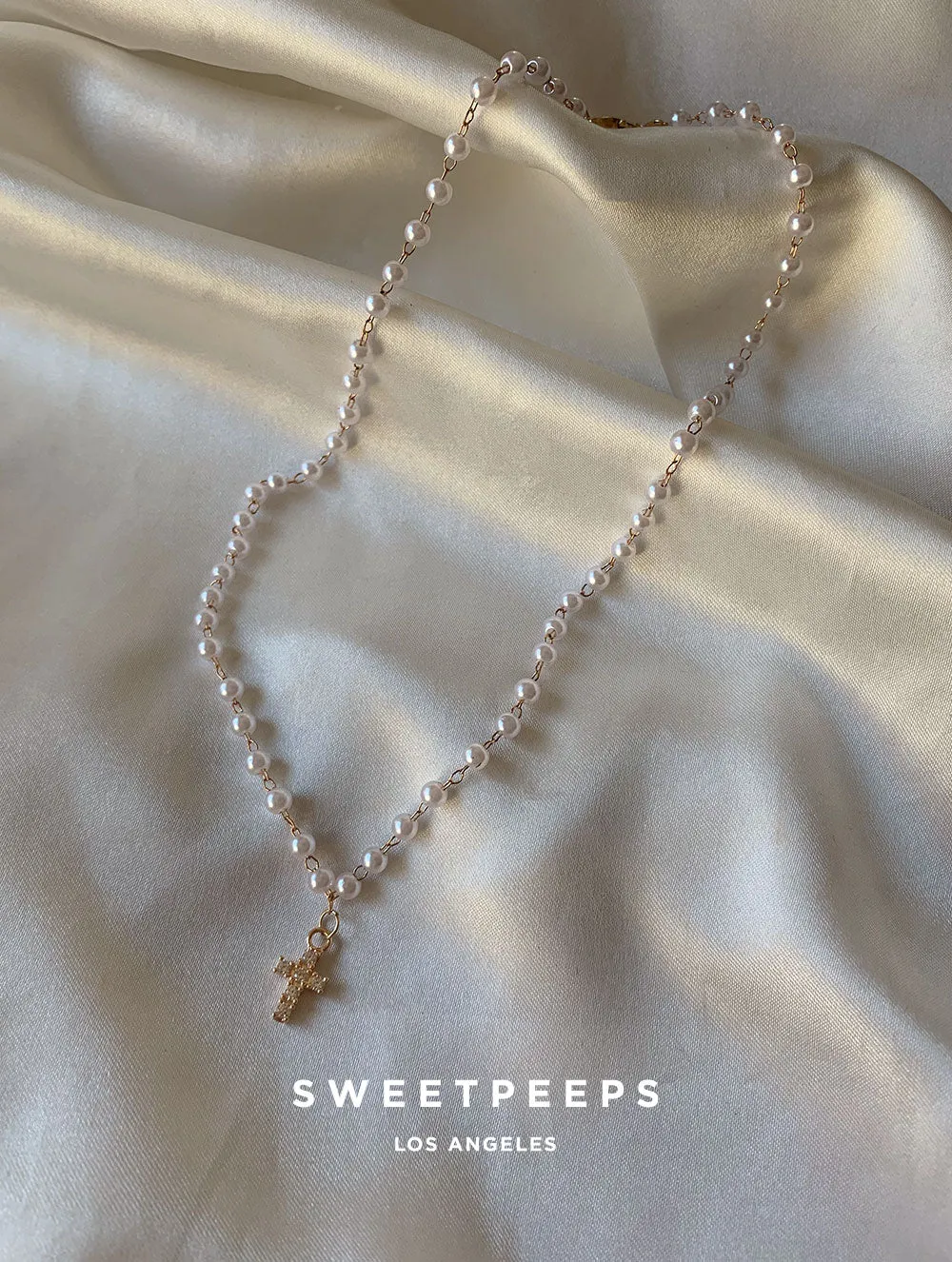 Cathedral Cross Beaded Necklace