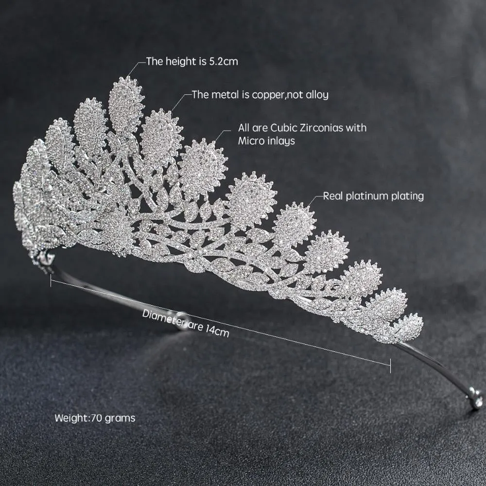 Cubic zirconia wedding bridal tiara diadem hair jewelry CH10056