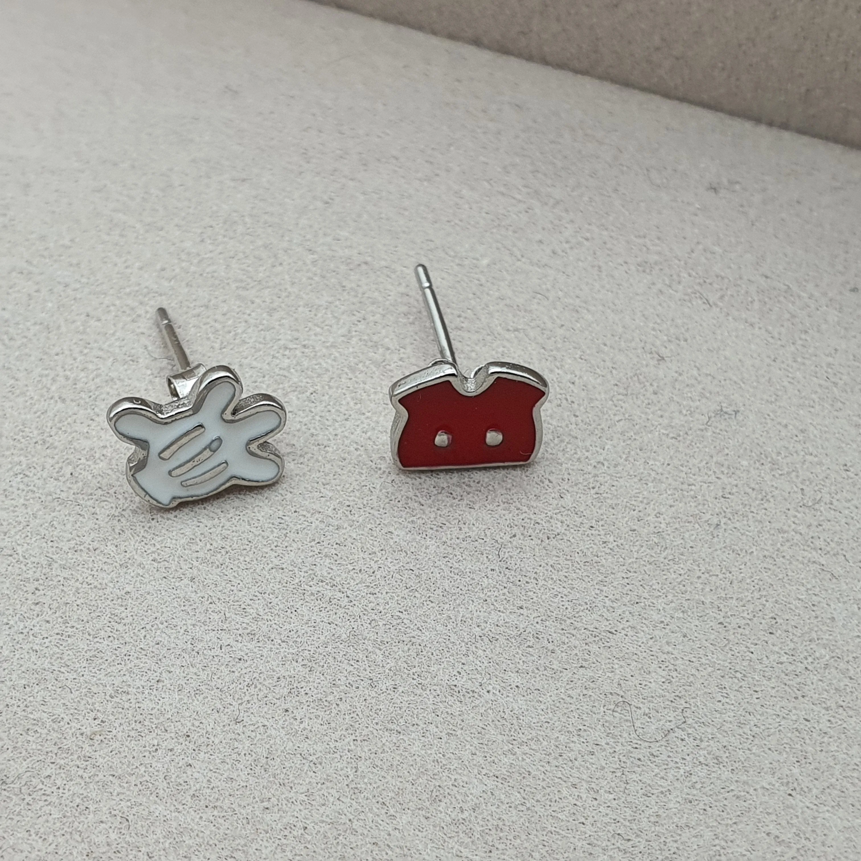 Disney Stud Earring Mickey Glove and Short, Sterling Silver