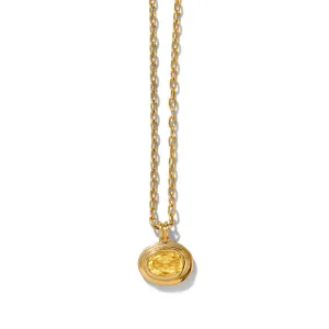 Greco Mini Necklace, Citrine, Gold