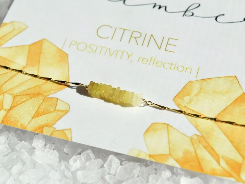 Heishi Birthstone Bar Necklace - November