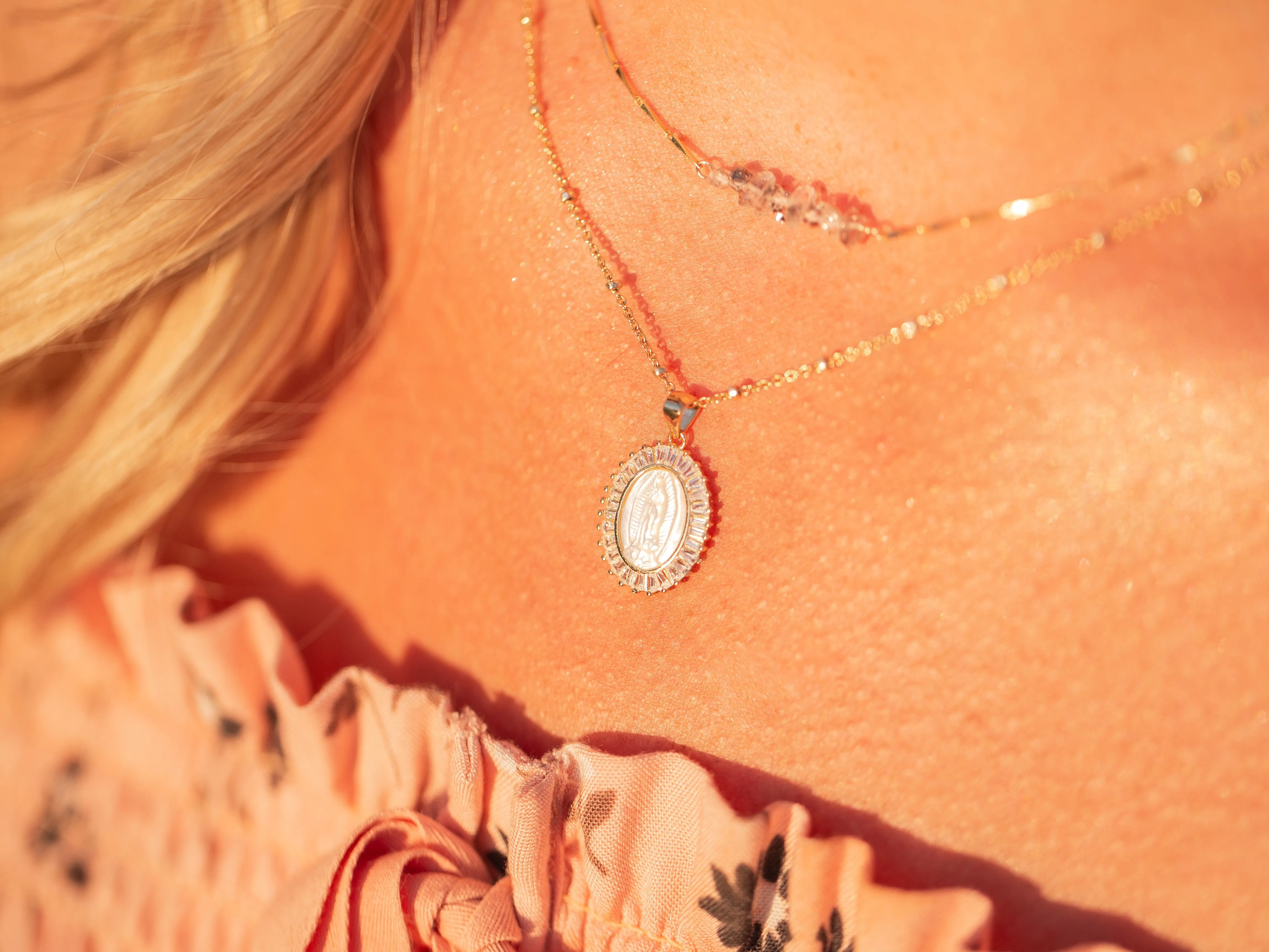 Heishi Birthstone Bar Necklace - November