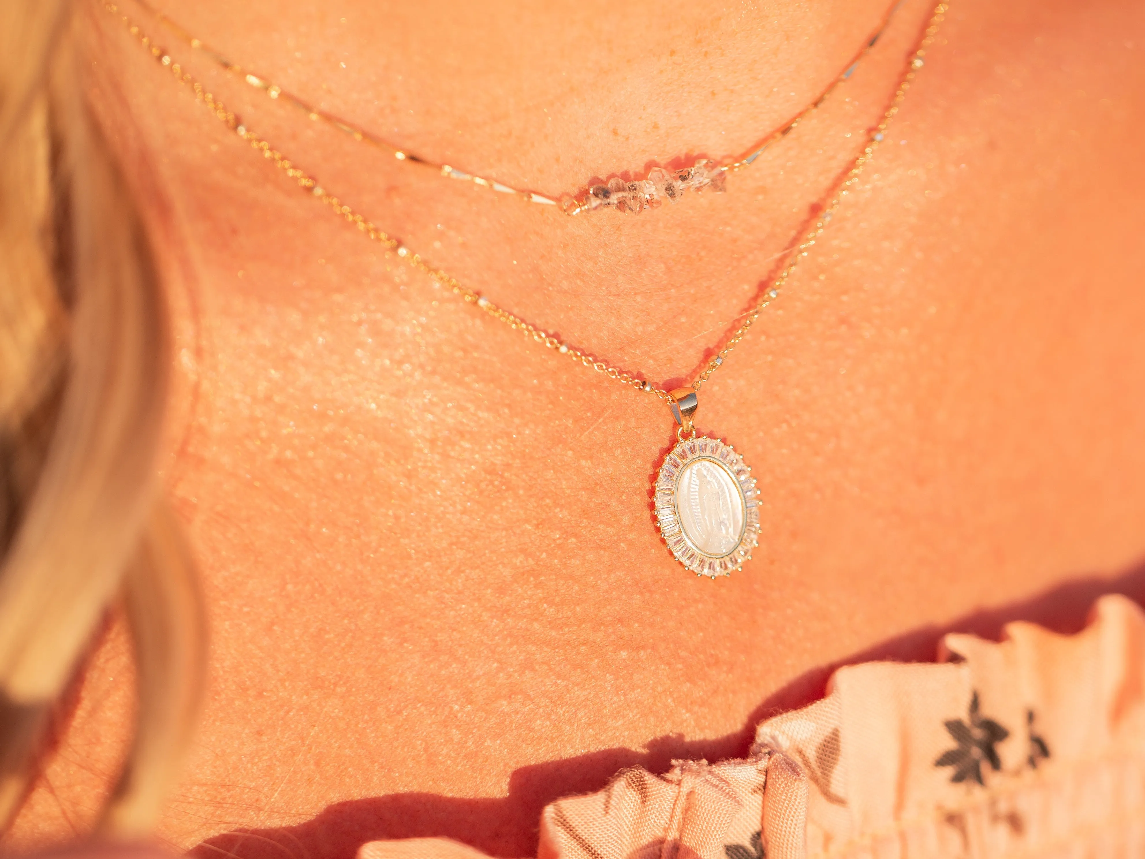 Heishi Birthstone Bar Necklace - November