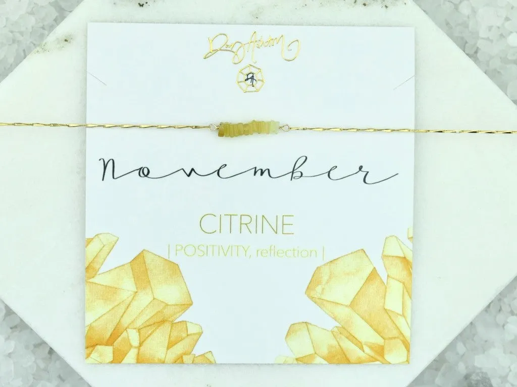 Heishi Birthstone Bar Necklace - November