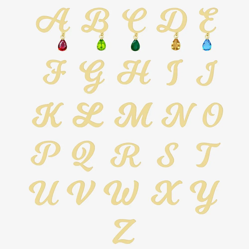Initial Necklace in Peridot