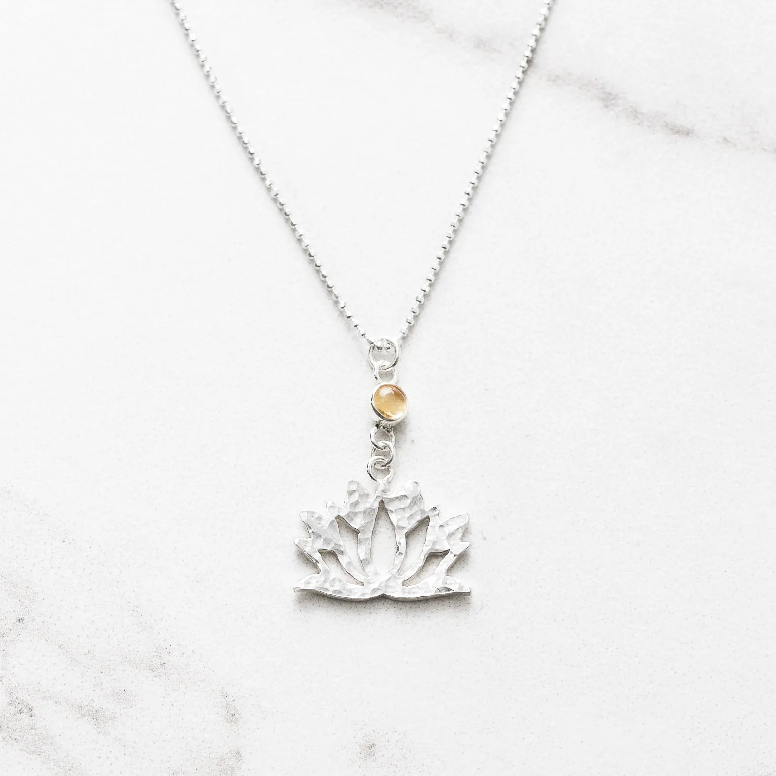Lakshmi Citrine Lotus Pendant
