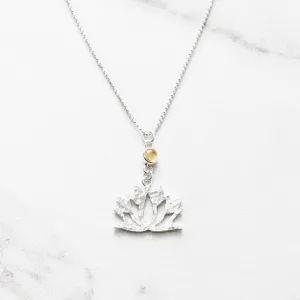 Lakshmi Citrine Lotus Pendant