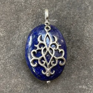 Lapis Lazuli Filigree Silver Pendant