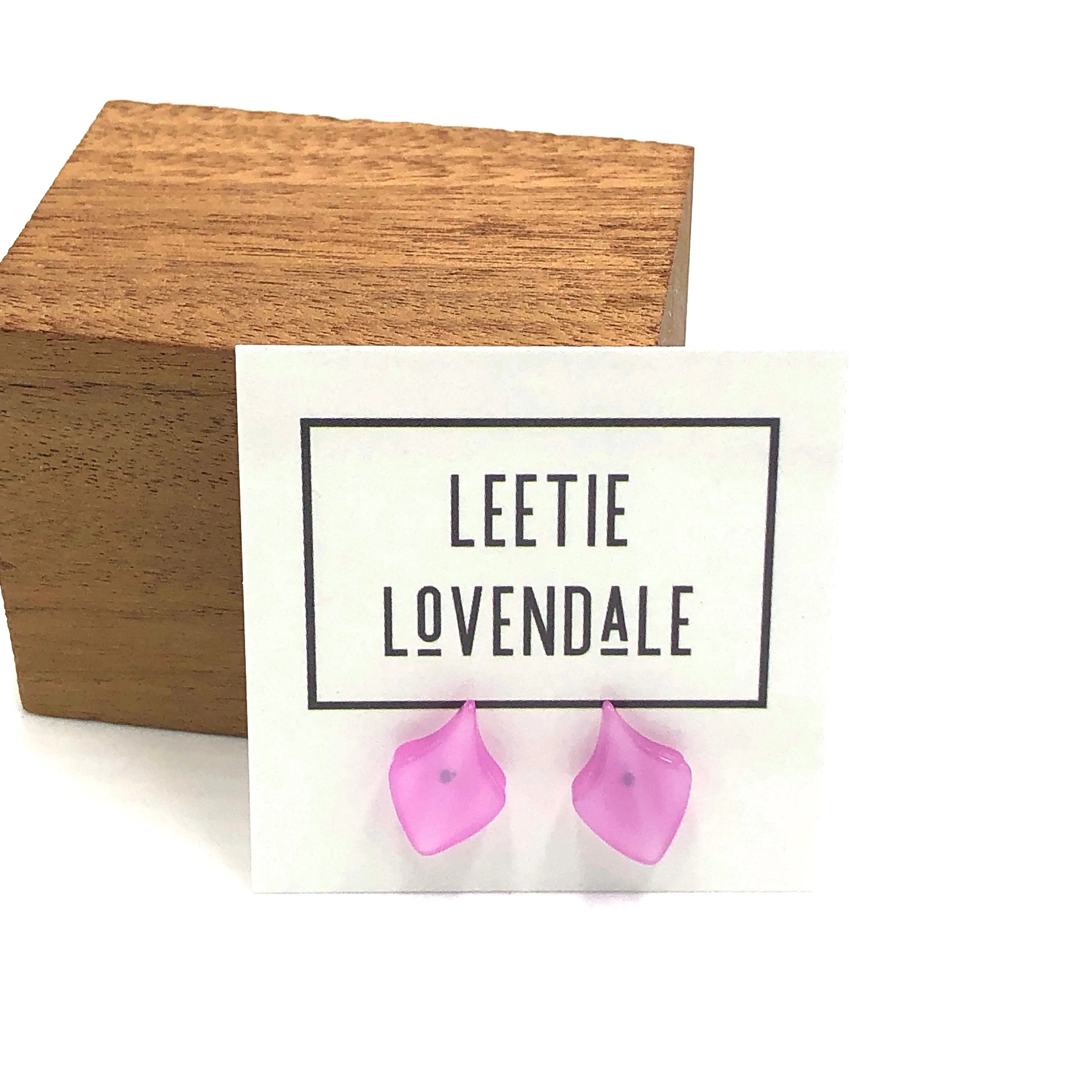 Lilac Moonglow Shield Stud Earrings