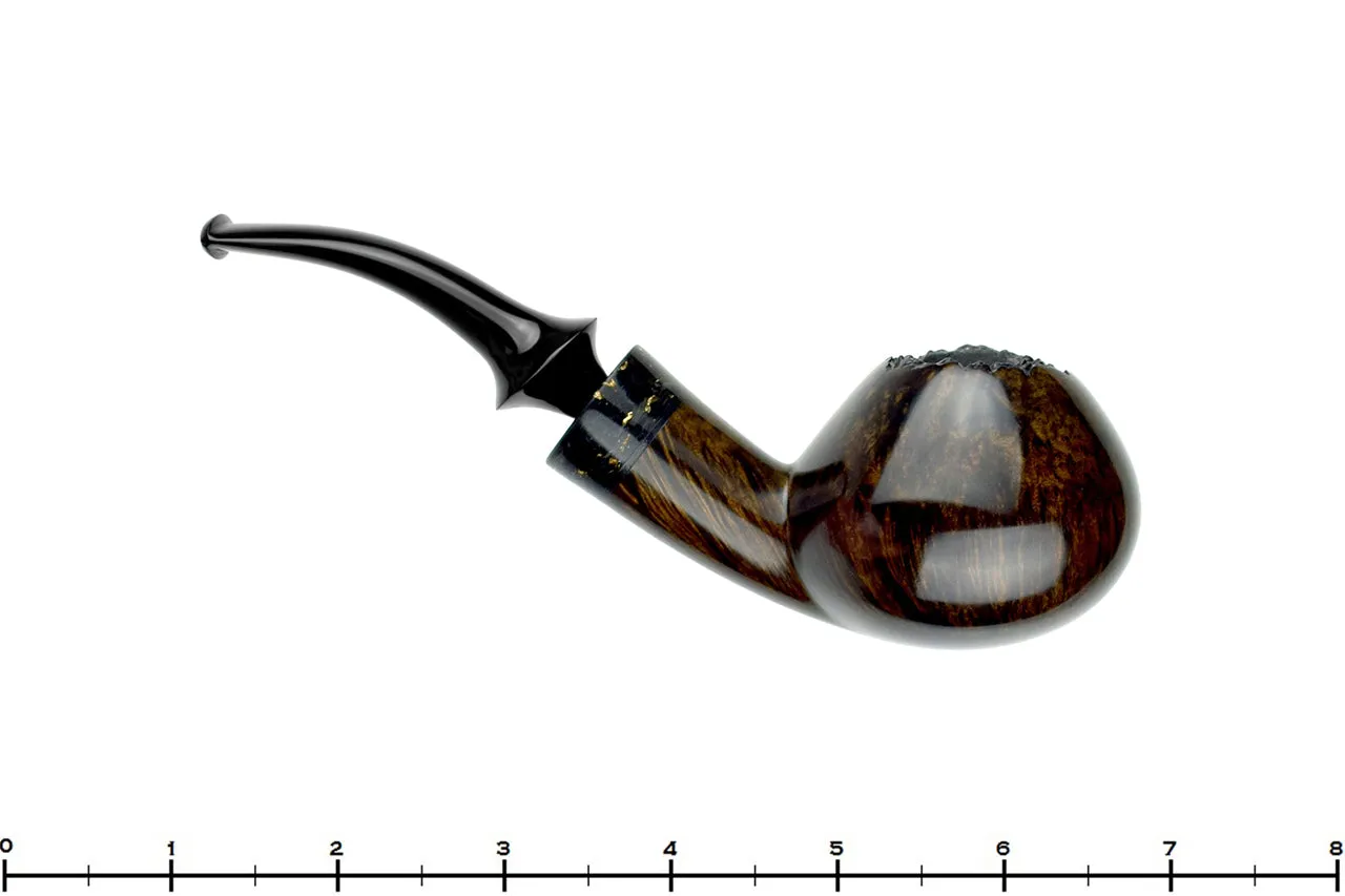 Marinko Neralić Pipe Bent Tomato with Carbon Fiber, Gold Flake, and Plateau