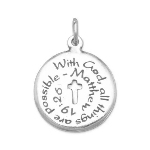 Oxidized Charm With Matthew Quote