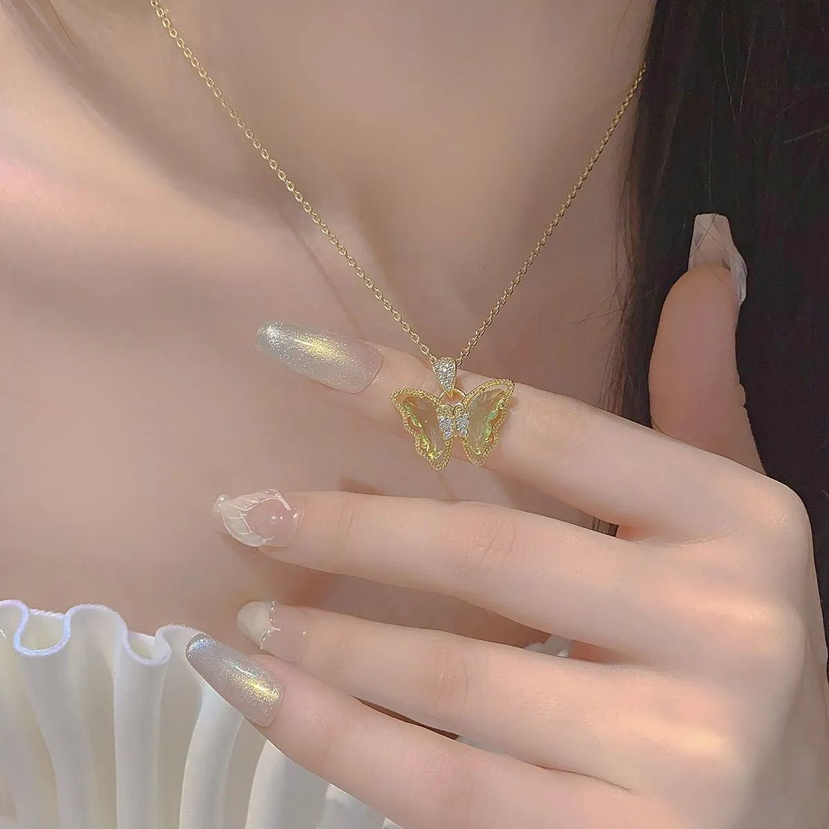 Peridot Butterfly Necklace