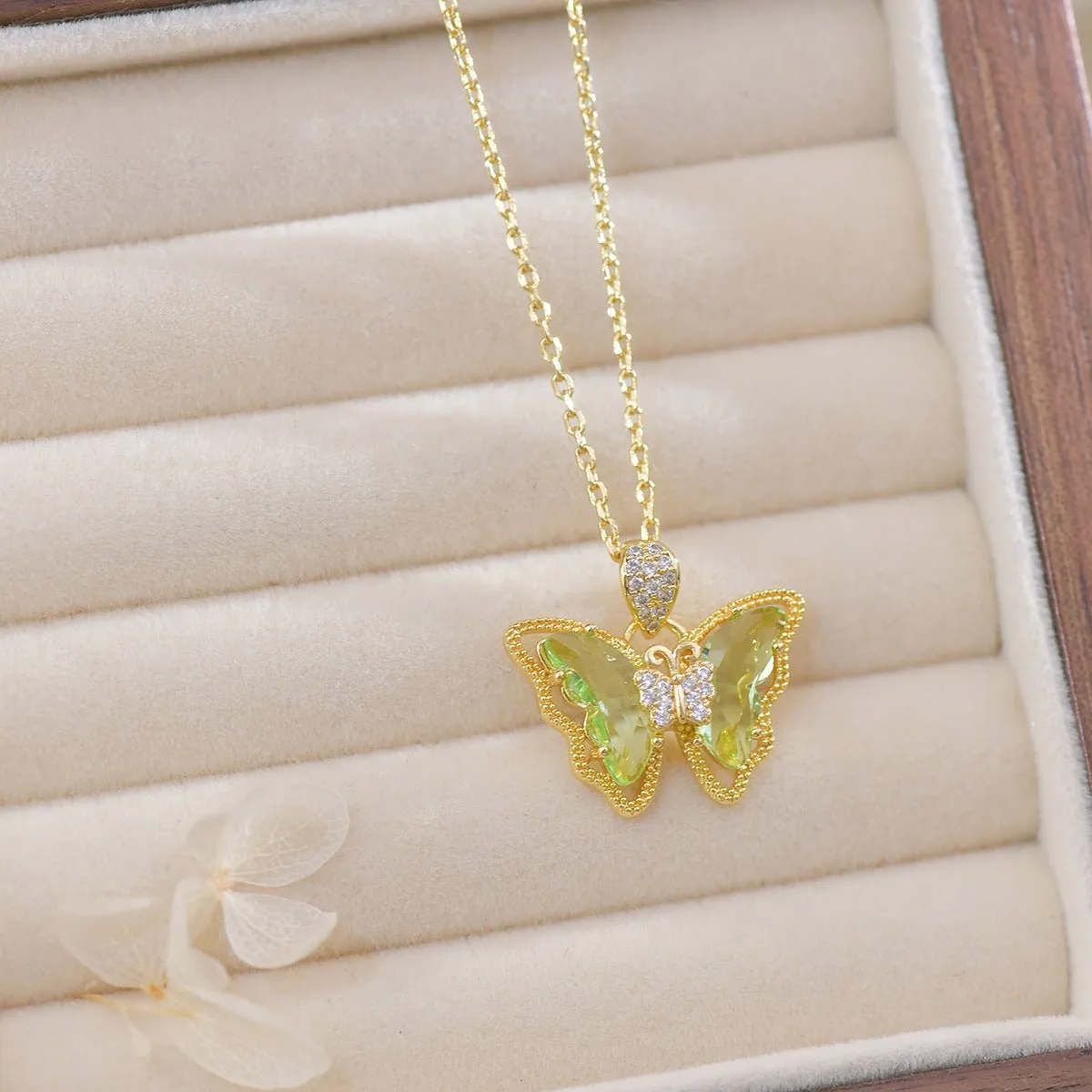 Peridot Butterfly Necklace