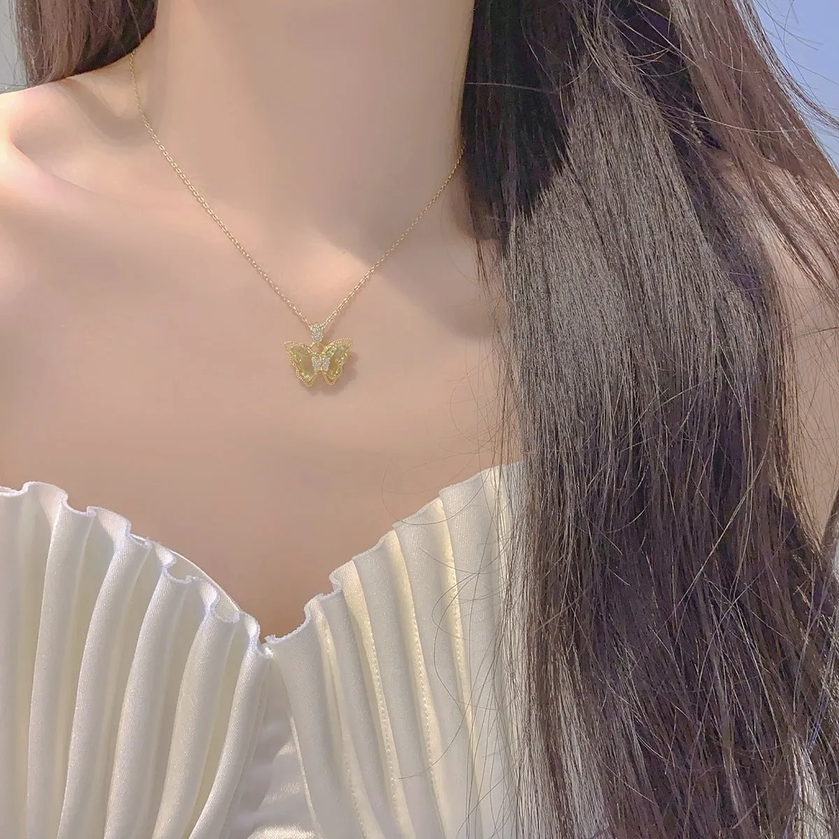 Peridot Butterfly Necklace