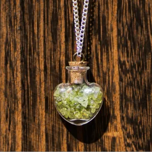 Peridot Heart Necklace - 18"
