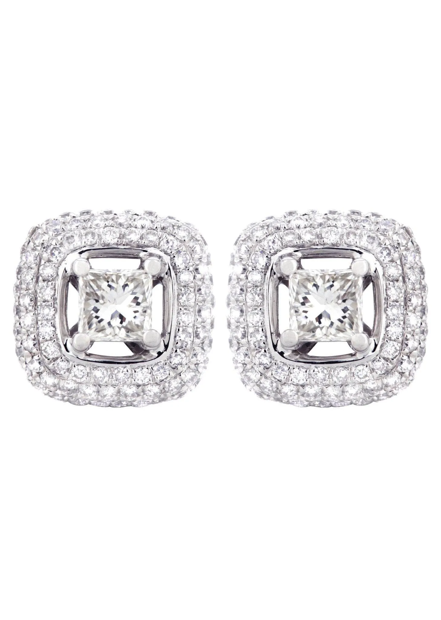 Princess Diamond Stud Earrings | 1.61 Carats