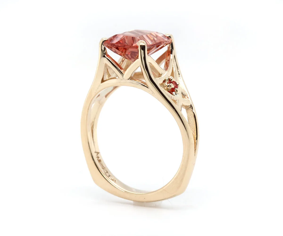 Radiant Sunstone Fire Opal Gold Ring