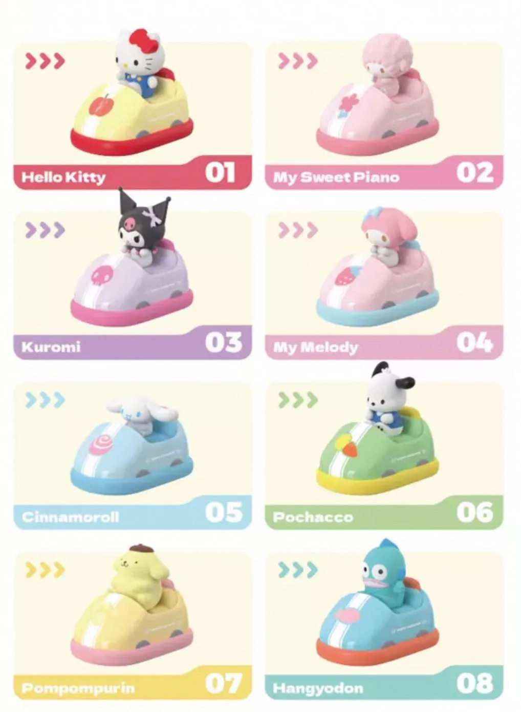 Sanrio Character Bumper Cars Blind Box Series