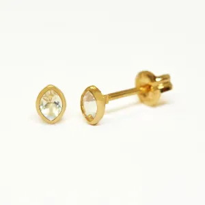 [Second Earrings] 18K Yellow Gold Blue Moonstone Earrings