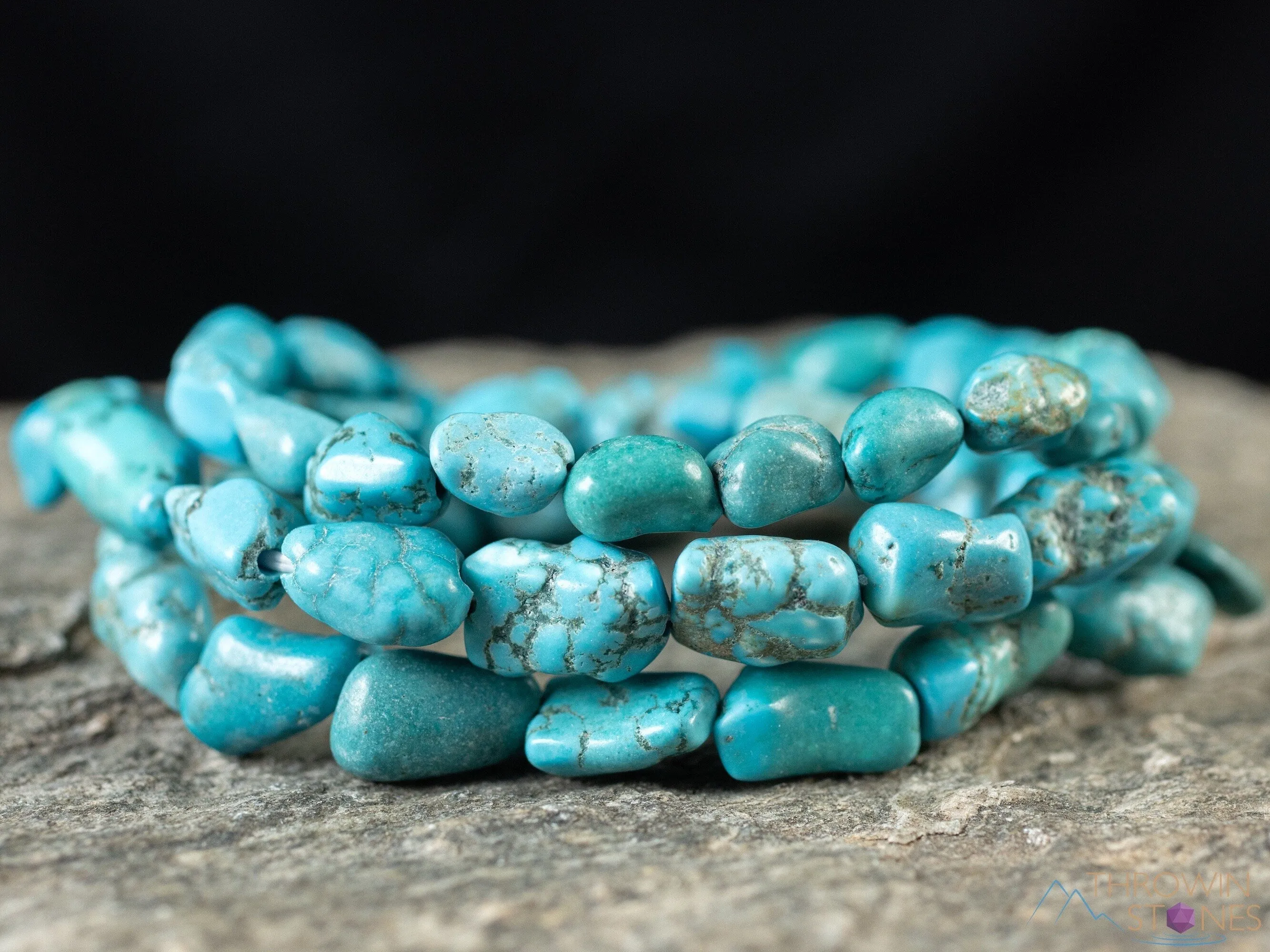 TURQUOISE Crystal Bracelet - Nugget Chip Beads - Beaded Bracelet, Handmade Jewelry, Healing Crystal Bracelet, E2185