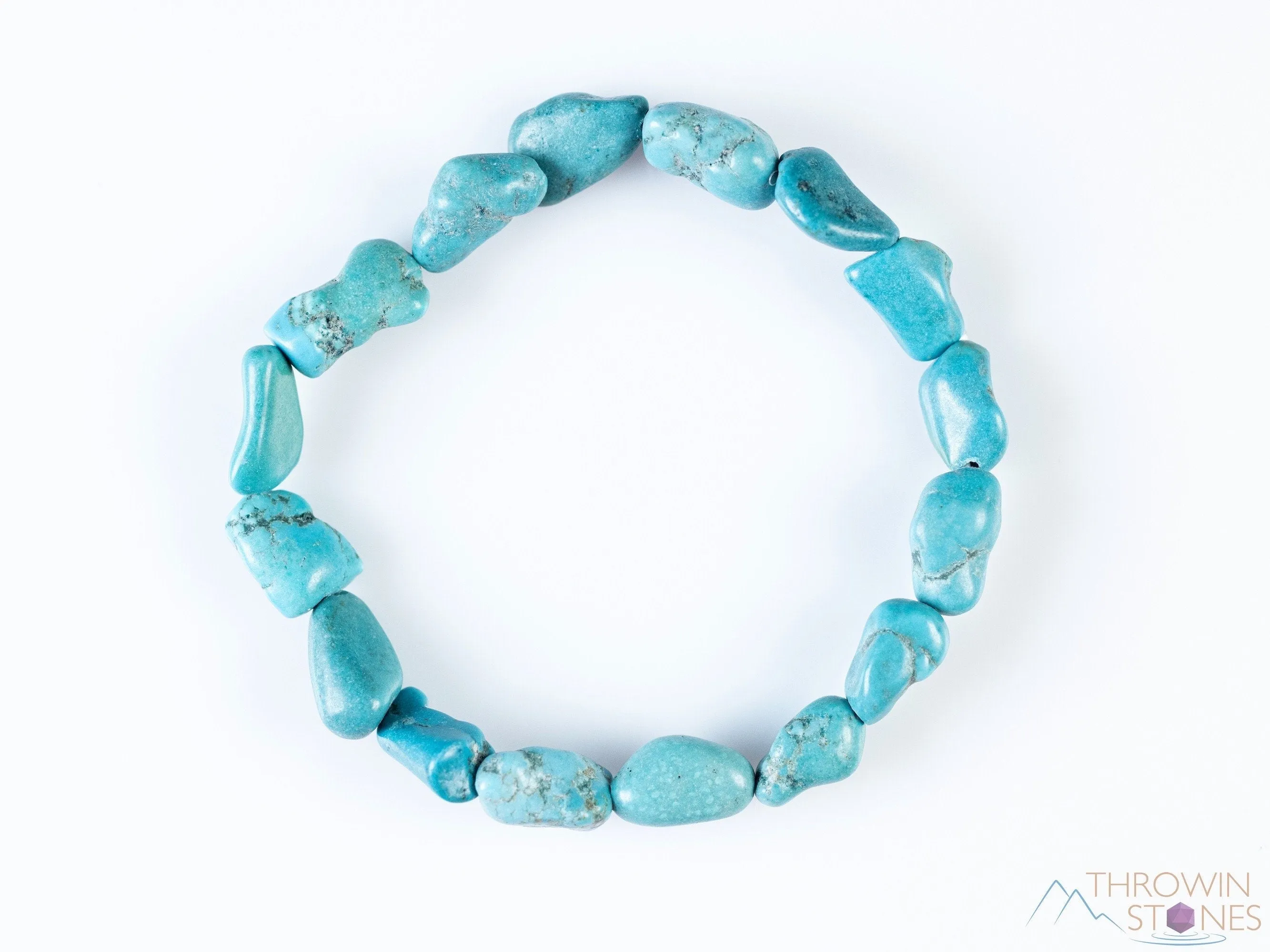 TURQUOISE Crystal Bracelet - Nugget Chip Beads - Beaded Bracelet, Handmade Jewelry, Healing Crystal Bracelet, E2185