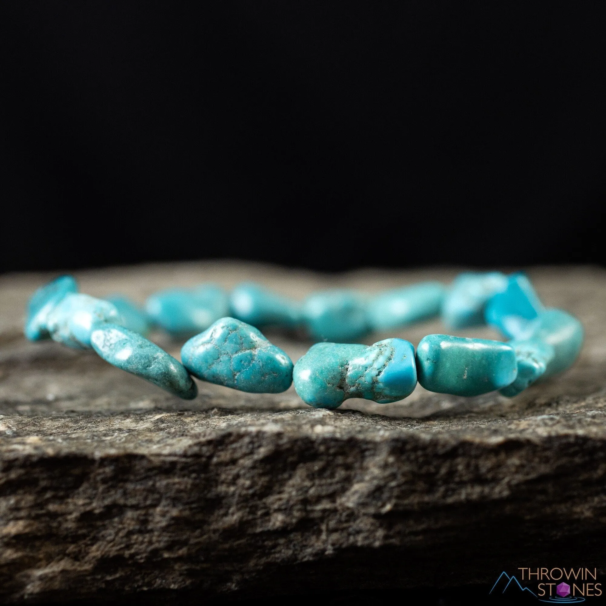 TURQUOISE Crystal Bracelet - Nugget Chip Beads - Beaded Bracelet, Handmade Jewelry, Healing Crystal Bracelet, E2185