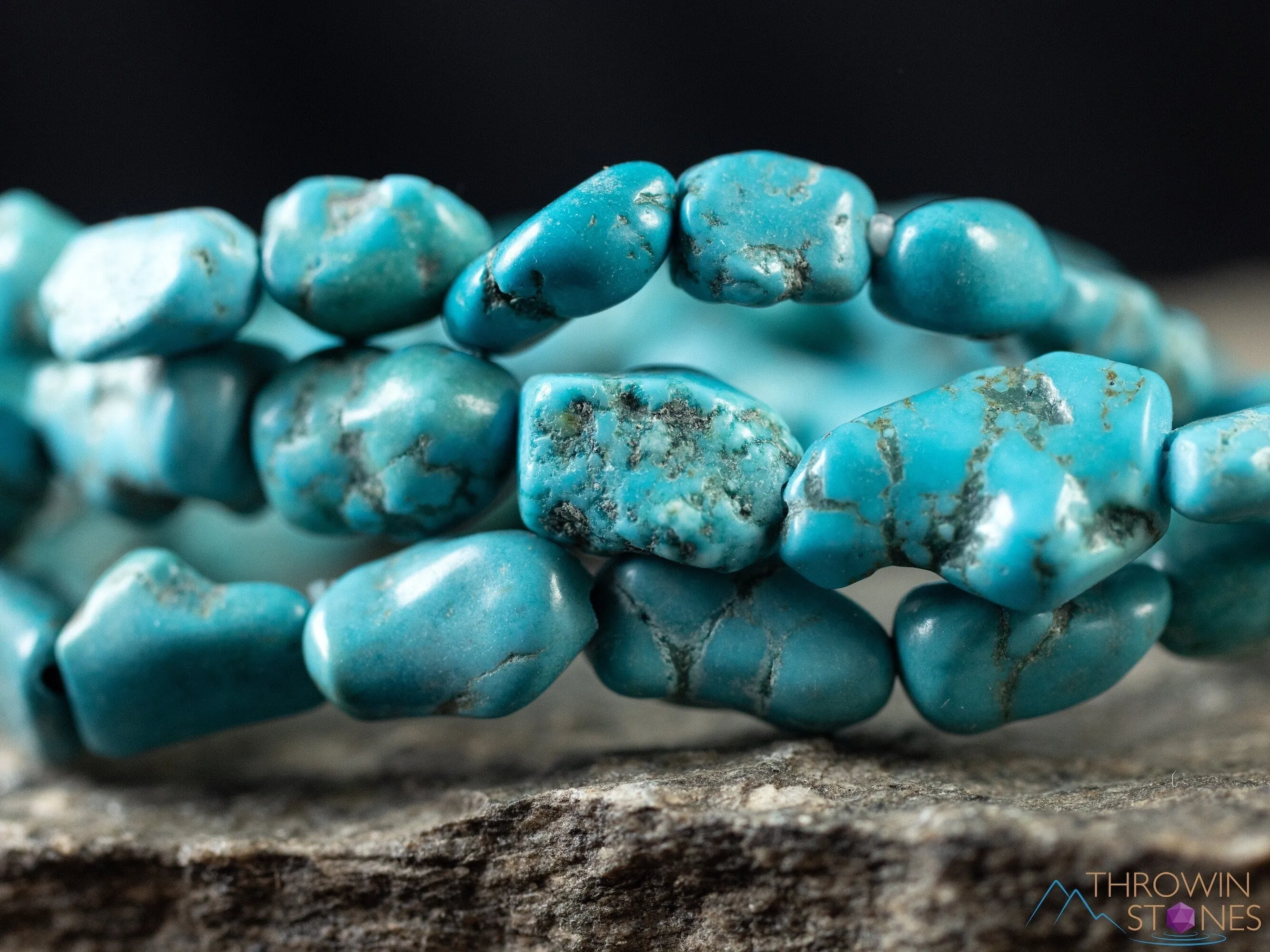 TURQUOISE Crystal Bracelet - Nugget Chip Beads - Beaded Bracelet, Handmade Jewelry, Healing Crystal Bracelet, E2185