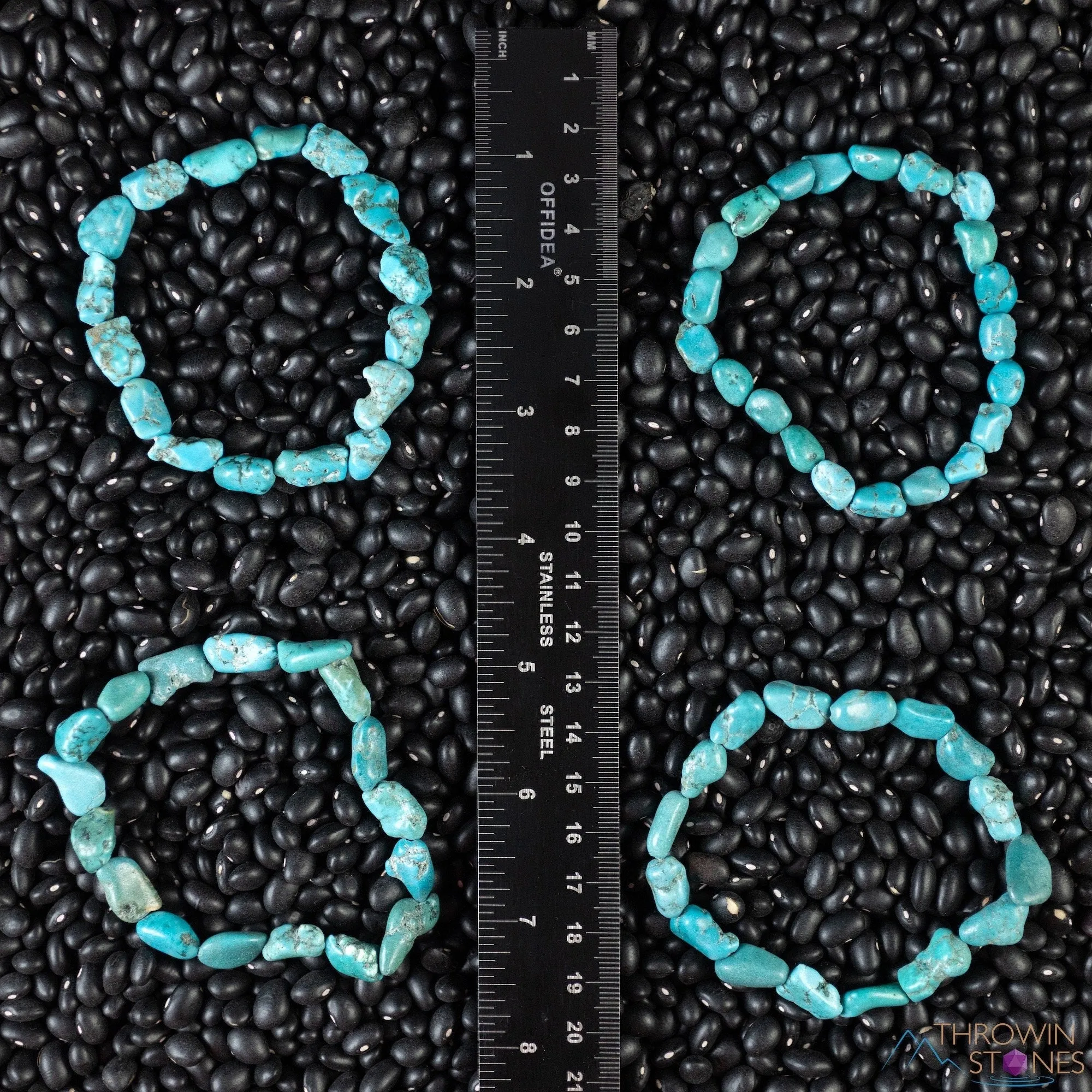 TURQUOISE Crystal Bracelet - Nugget Chip Beads - Beaded Bracelet, Handmade Jewelry, Healing Crystal Bracelet, E2185