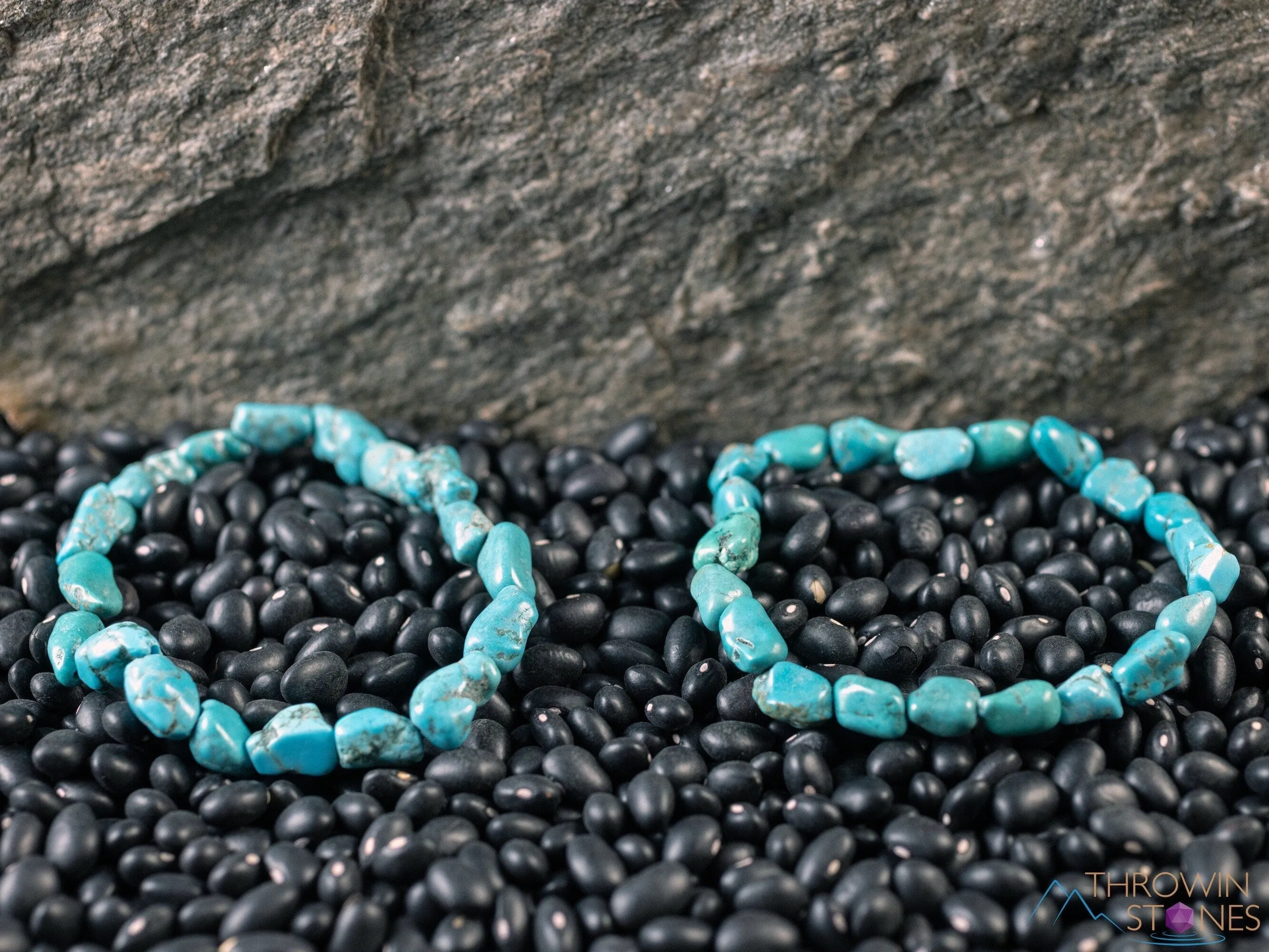 TURQUOISE Crystal Bracelet - Nugget Chip Beads - Beaded Bracelet, Handmade Jewelry, Healing Crystal Bracelet, E2185