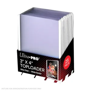 Ultra Pro WHITE Border Toploaders 3" X 4" - PACK OF 25 Ultra Pro WHITE Border Toploaders 3" X 4" - PACK OF 25