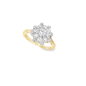 Women’s 18ct Yellow Gold Antique Diamond Cluster Ring - 1.00ct