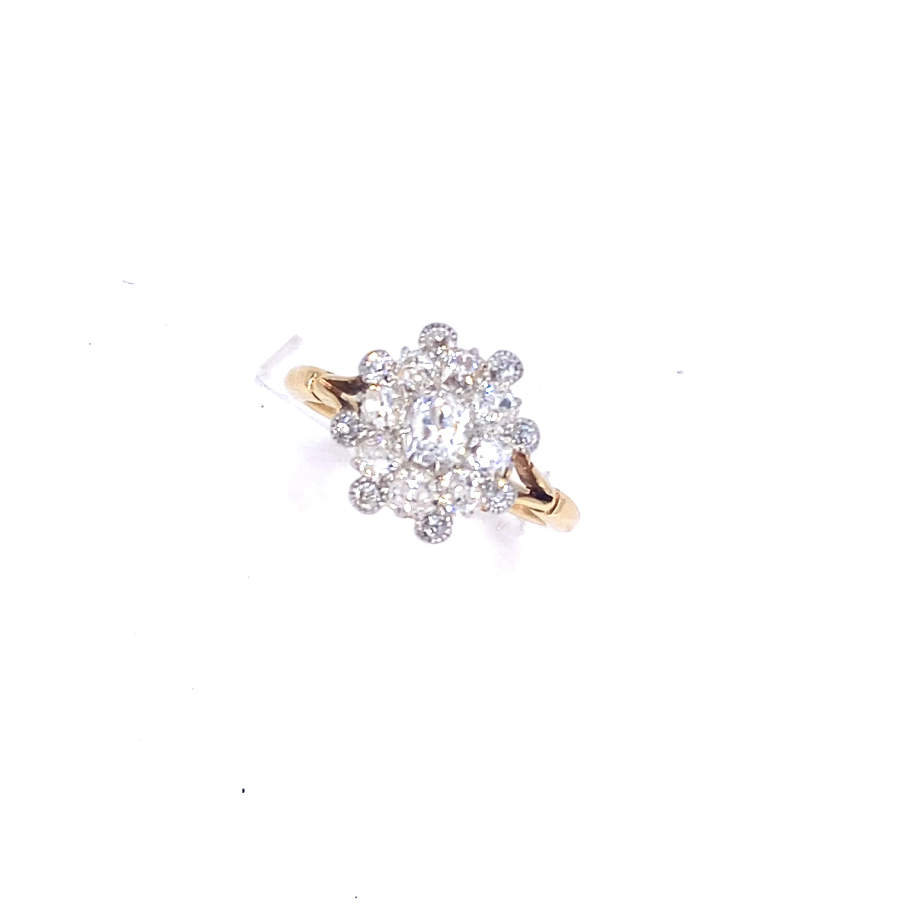 Women’s 18ct Yellow Gold Antique Diamond Cluster Ring - 1.00ct